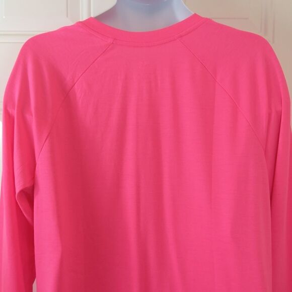 LIVI Active neon pink long sleeve v-neck t-shirt - Picture 7 of 9